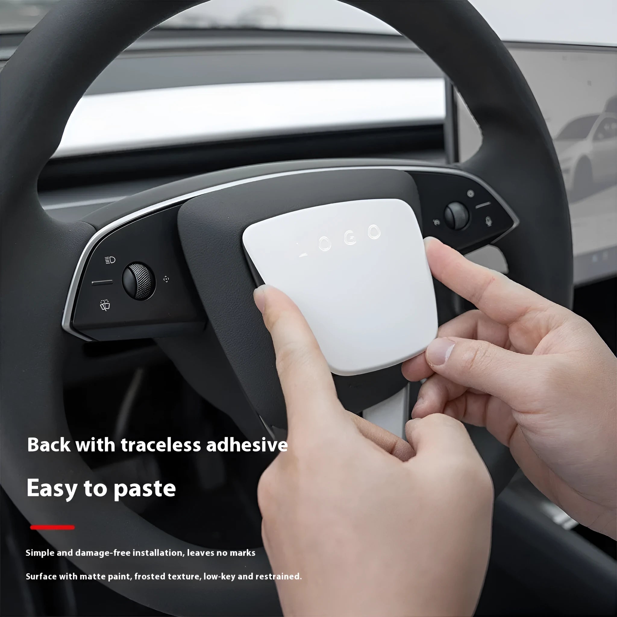 White steering wheel patch decorative protective shell for vehicle interior renewal