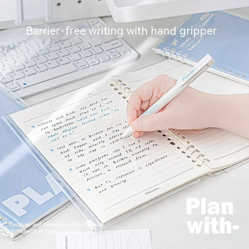 A5 PVC notebook cover for spiral notebooks in white or blue colour options