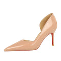 Women's patent leather stiletto heel pumps pointed toe shallow mouth banquet shoes