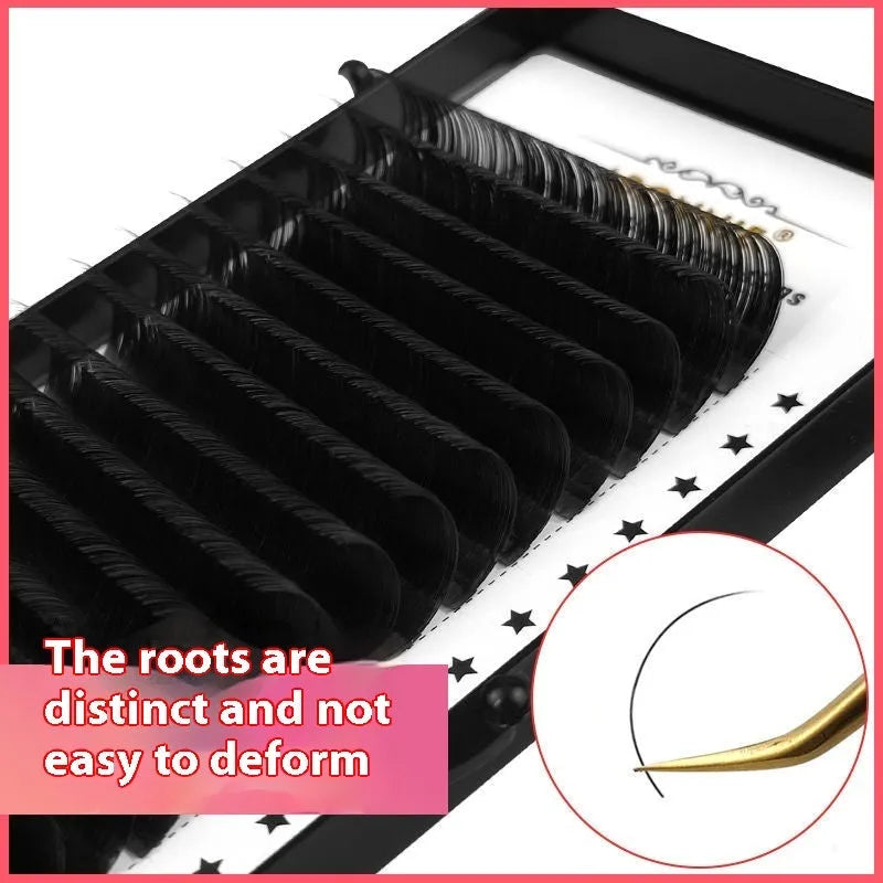 16-row dense false eyelashes in mink hair material showing length options from 8mm to 18mm