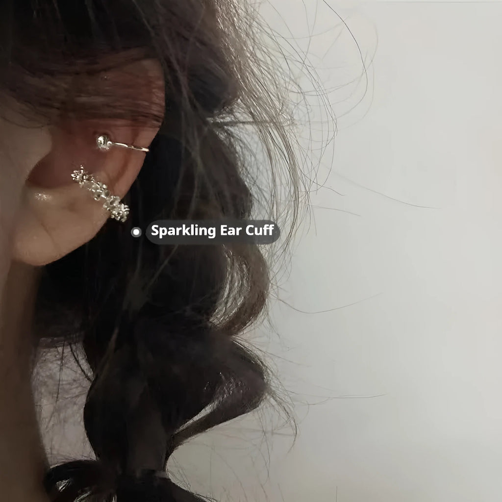 Alloy geometric earrings with irregular frosty style and double clip design in colour B4710