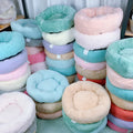 Small and medium pet bed dog mat in soft cloth, available in 35cm 45cm 58cm outer diameter sizes