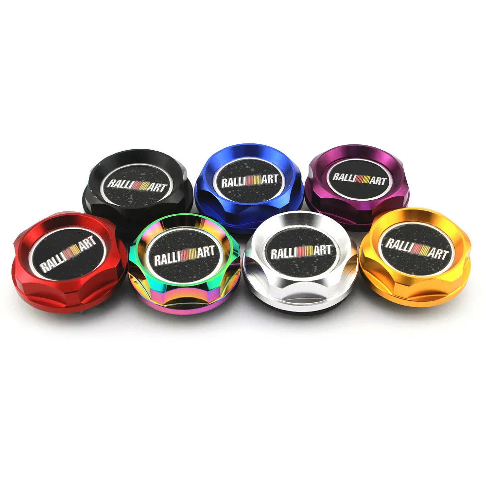 Aluminium alloy oil filter cap for Mitsubishi cars in six colour options.