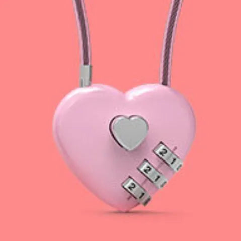 Heart shaped ABS plastic bike lock with steel cable in multiple colour options