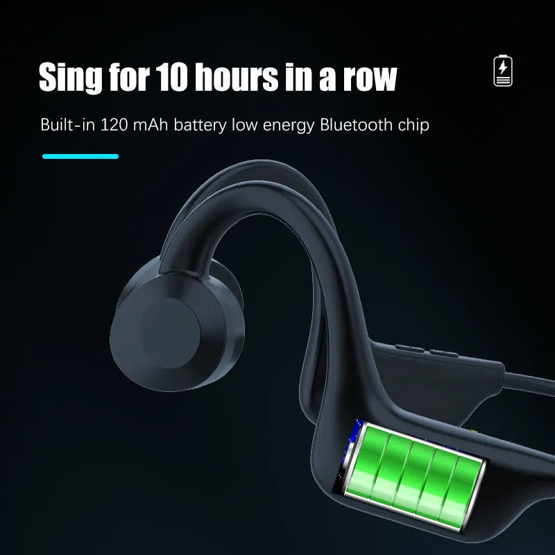 VG02 black true wireless sports headset with ear-mounted design and private mould construction
