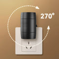 White plug-in night lamp with adjustable brightness control and rotatable light head