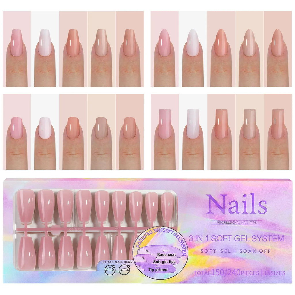 Nude seamless wear armour nail stickers removable set showing colour variations 01 through 08