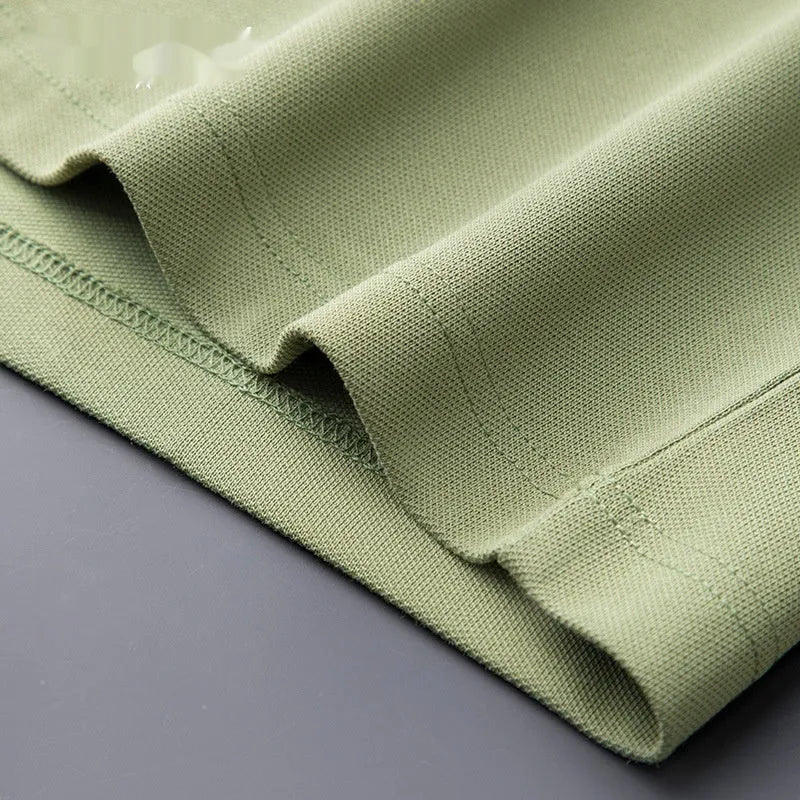 Men's slim fit business casual top in cotton blend fabric with short sleeves available in five colours