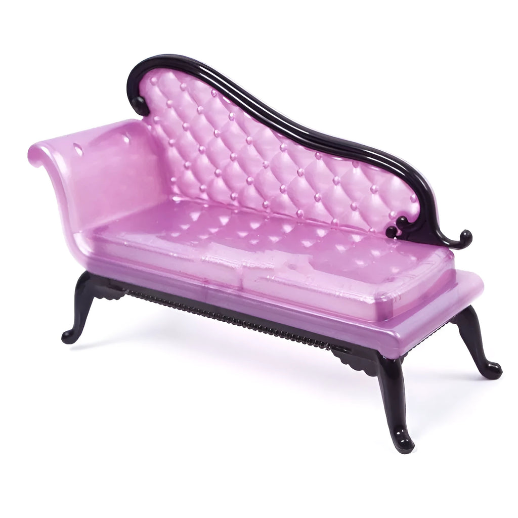 Plastic doll sofa for doll house furniture, lightweight children's toy couch accessory, no dolls included