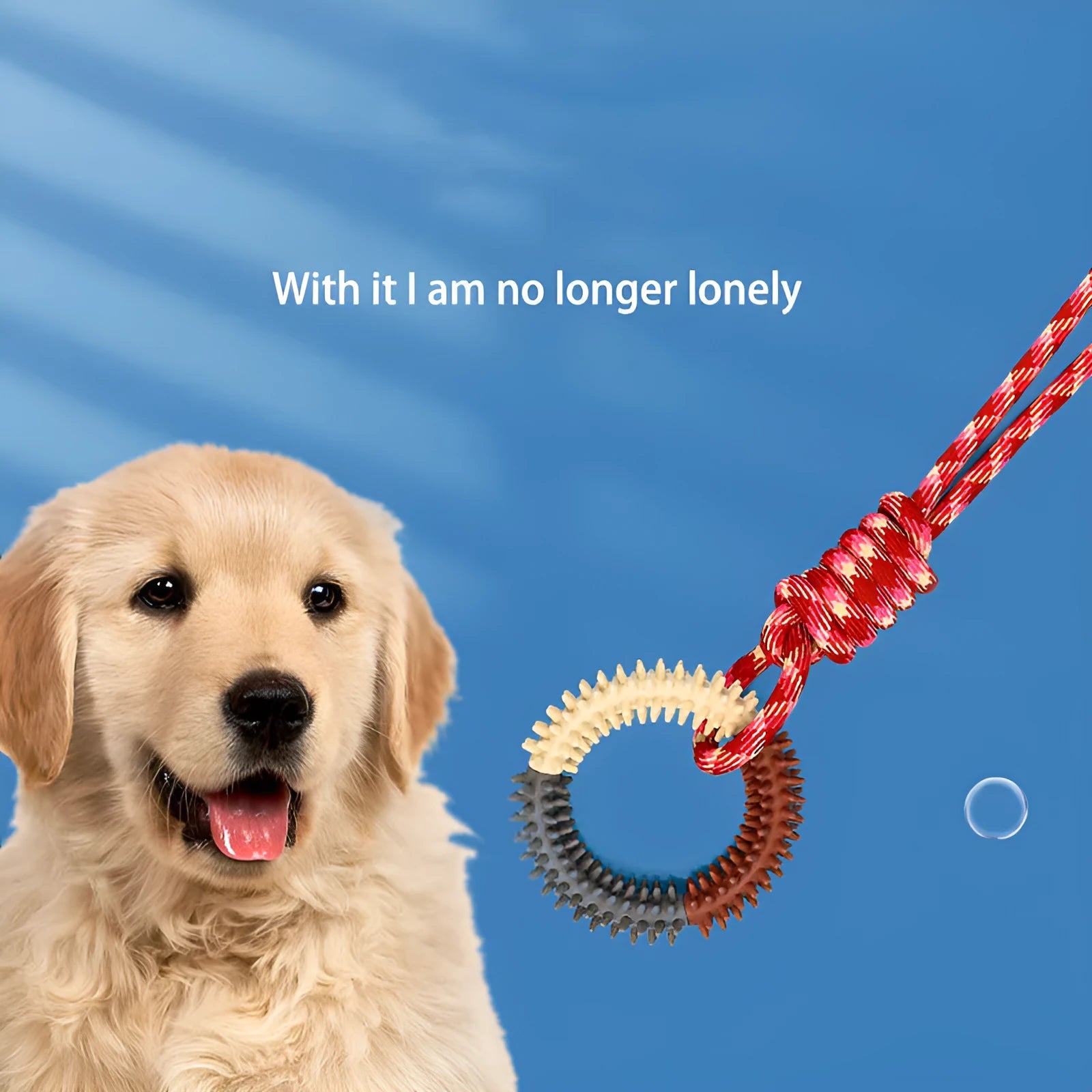 43cm braided rope dog chew toy with puppy knot design in red colour