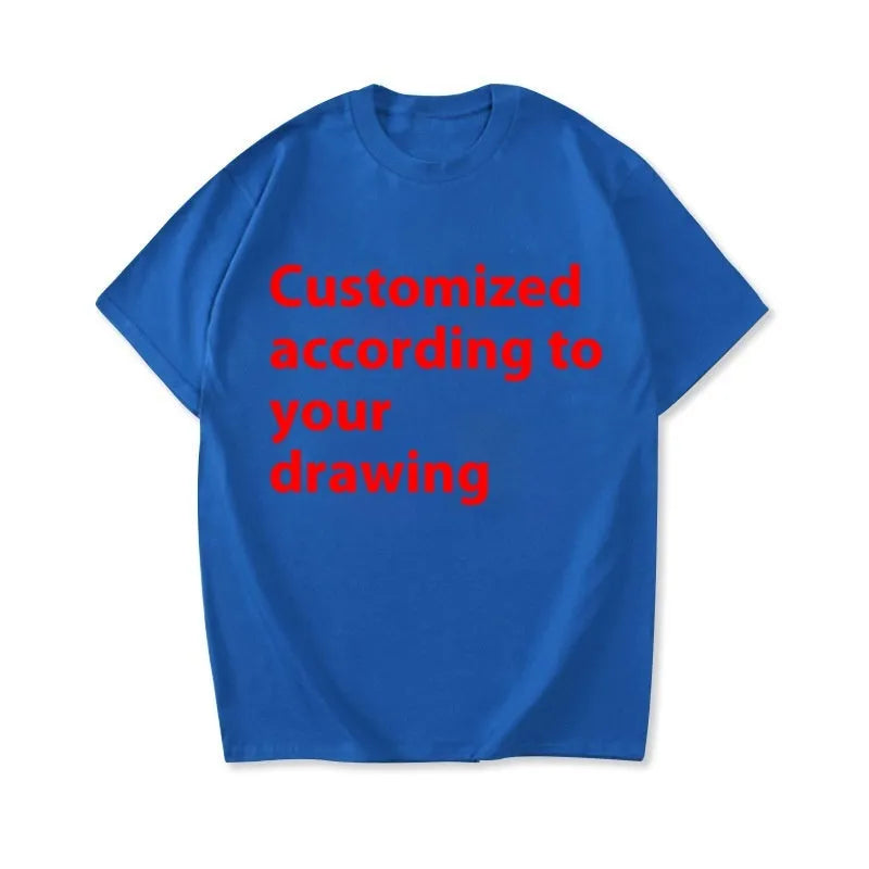 Combed cotton round neck T-shirt in various colours on a size chart background.