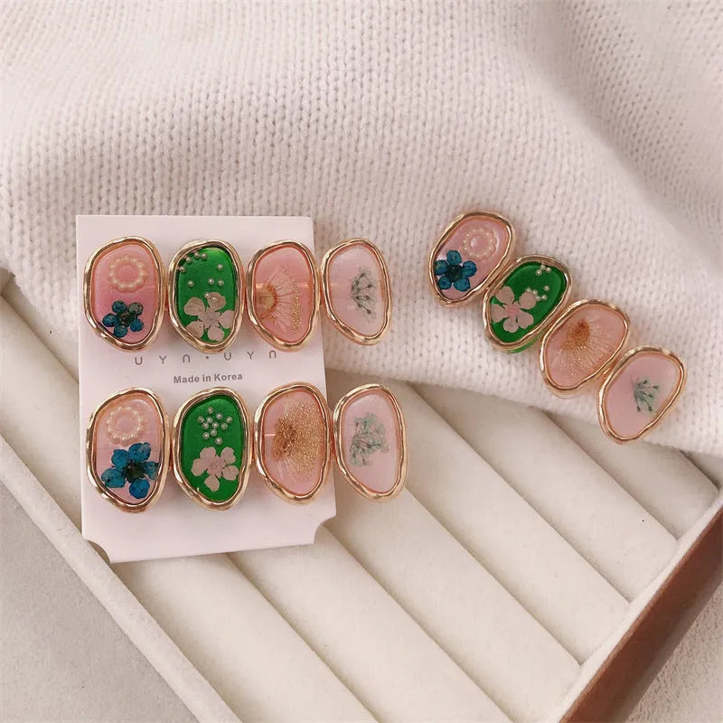 Forehead fringe headdress alloy metal hairpin female pink heart shaped barrette