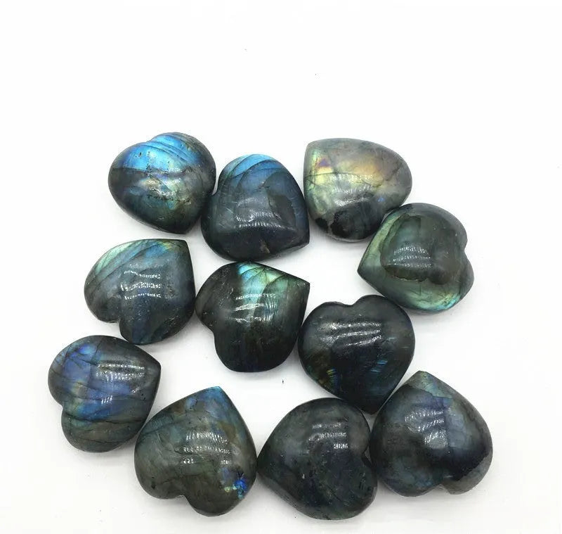 Blue natural labradorite moonstone Heart Of The Ocean geometric necklace pendant