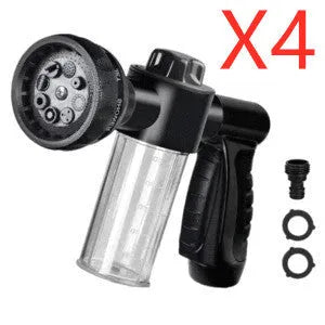 Green high-pressure foam spray gun with adjustable nozzle for car washing and garden use