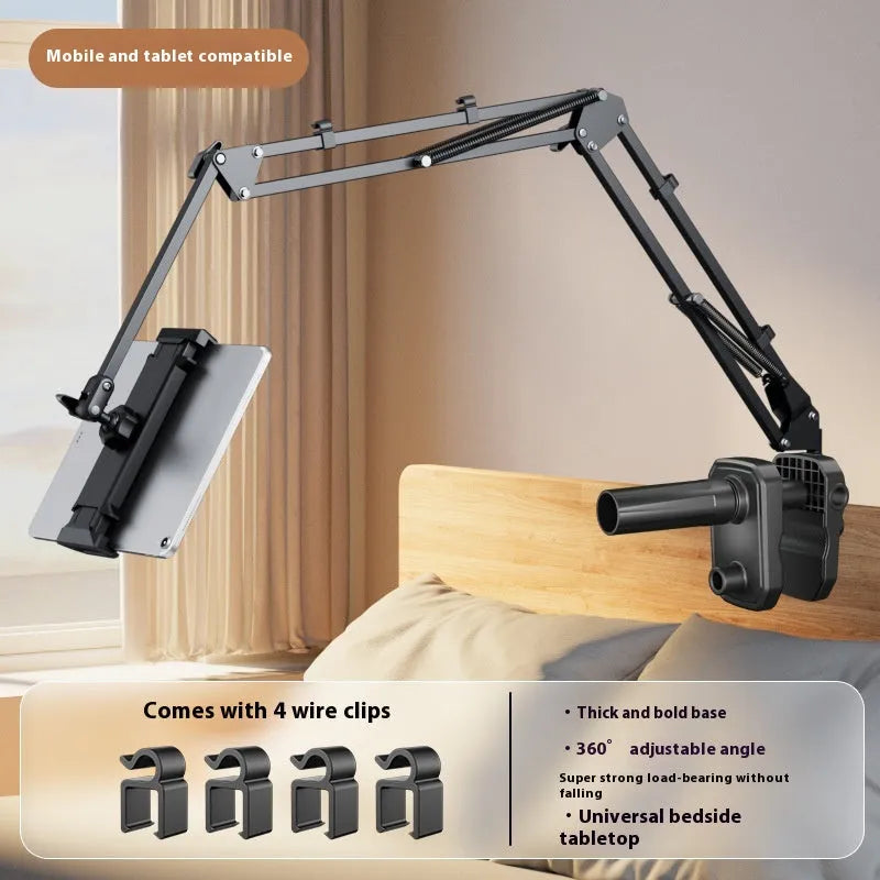 Metal cantilever bracket bedside table with mobile phone holder, J2N2 standard model with four clips