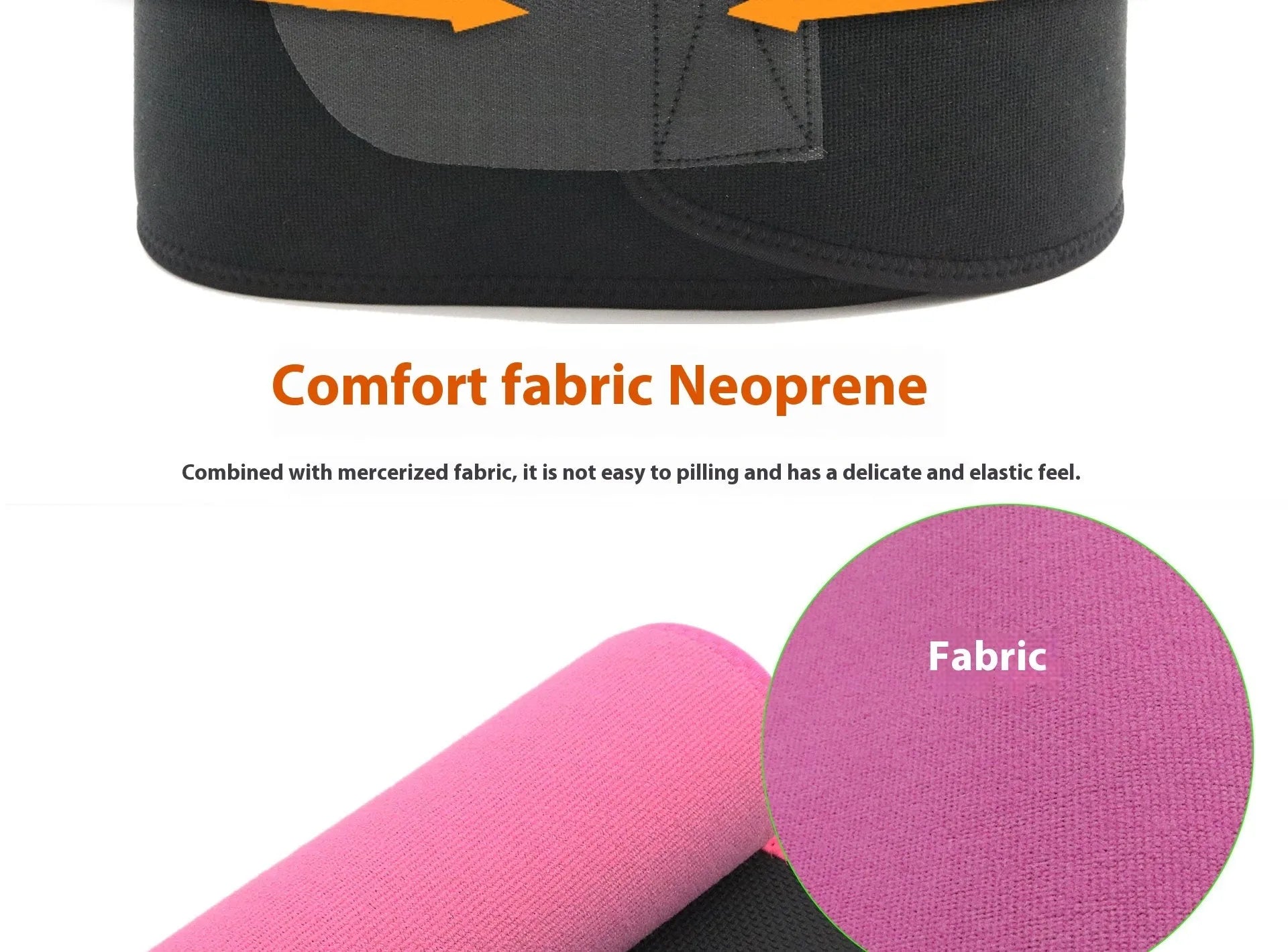 Black neoprene lumbar support belt for fitness and sport waist protection.