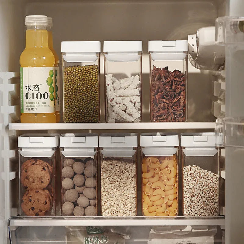 White transparent plastic storage tank for whole grains with 400ml capacity