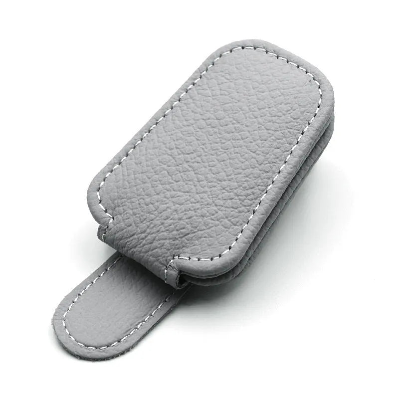 Universal car sunglasses holder with clip for sun visor attachment in four colour options