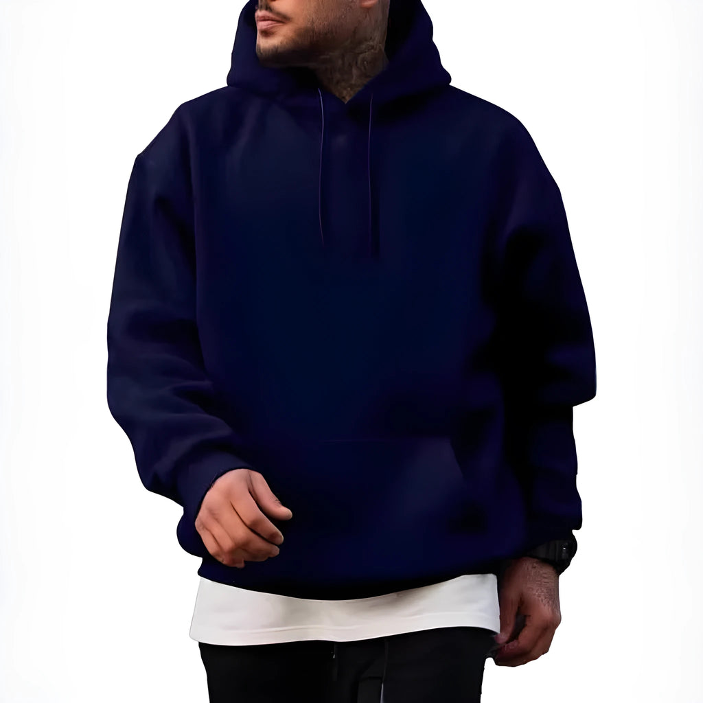 Casual polyester pullover hoodie with off-shoulder sleeves in light gray – front view on plain background