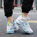 Children's rotating button basketball running shoes in synthetic leather with PU sole