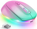 24g wireless rechargeable mouse in various colours showing compact ergonomic design and USB cable