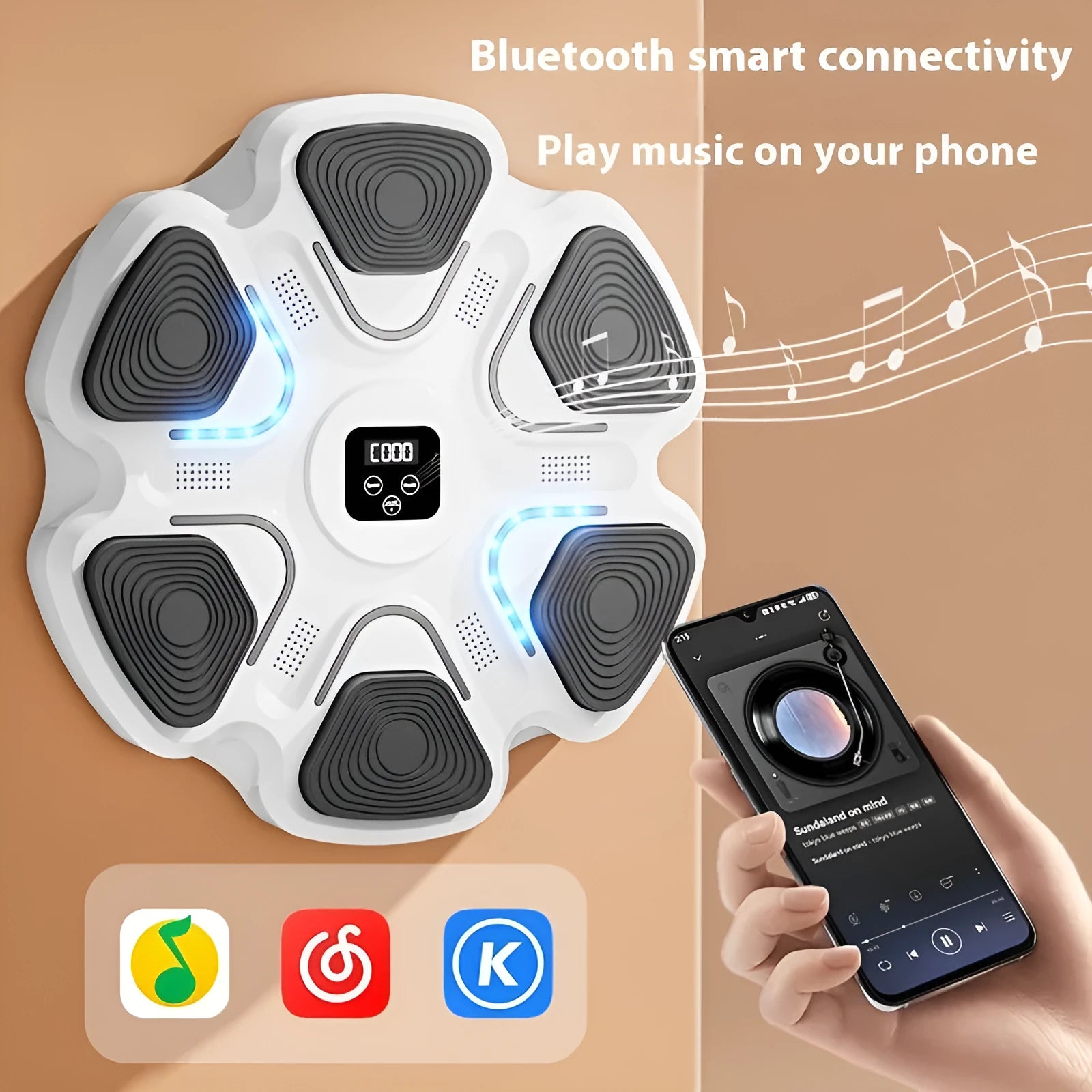 Smart music boxing wall target electronic training equipment with focus gloves in ABS plastic