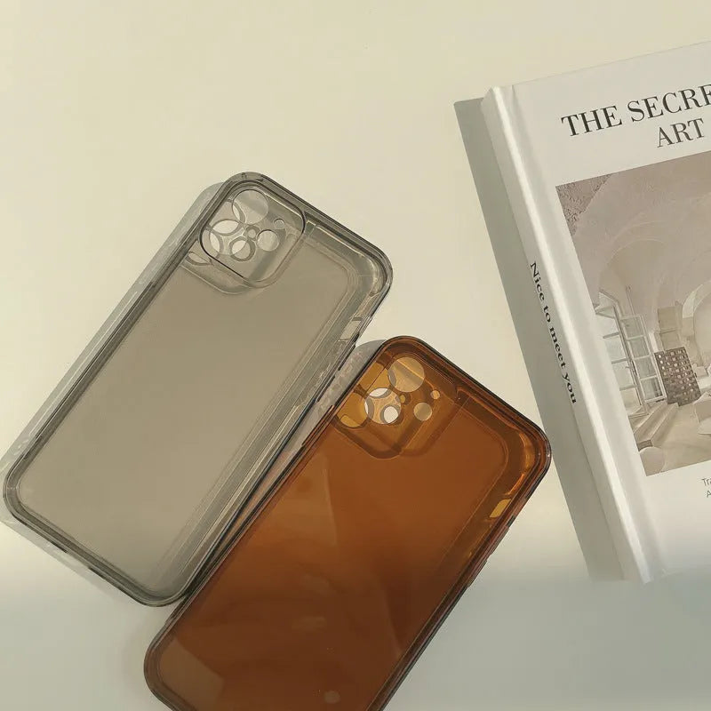 New photo frame transparent TPU phone case for iPhone 12 Pro Max showing simple pure colour design