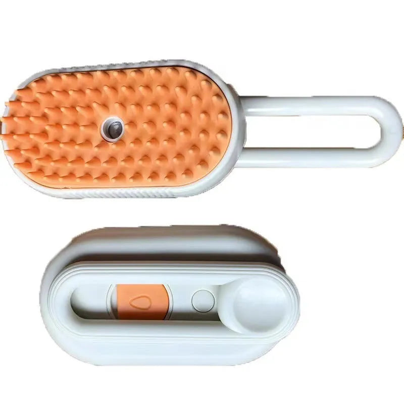 ABS plastic pet grooming comb with spray massage steam function in avocado green design