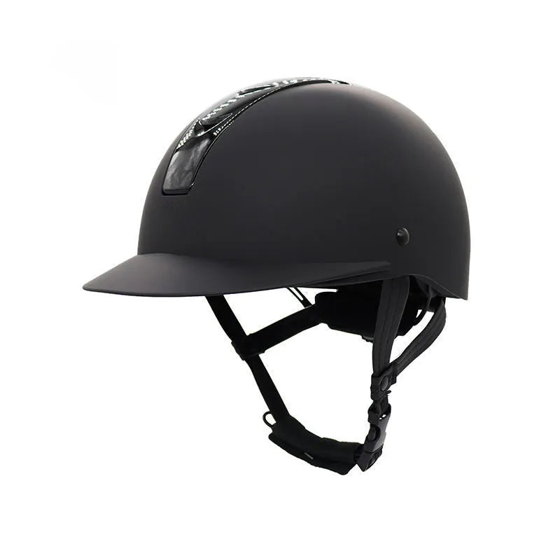 Super light summer equestrian riding helmet in bright black, silver pink, white orange, and silver black colours.