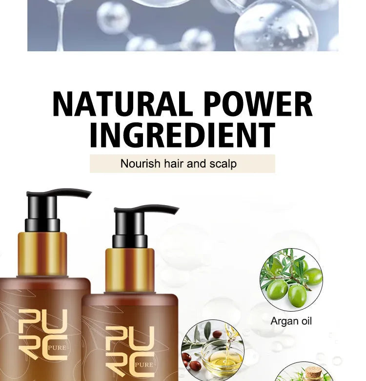 Ginger biotin hair care set with 300ml shampoo, 300ml conditioner and 30ml biotin essential oil