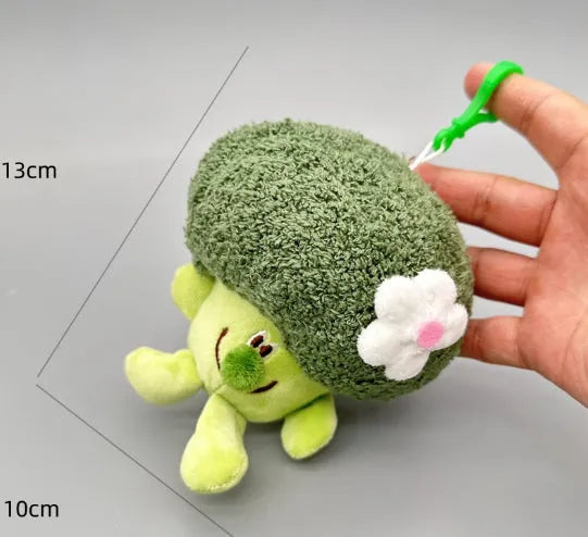 Funny Vegetable Series plush keychain with onion garlic and broccoli pendant in super soft short plush
