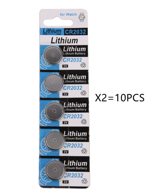 CR2032 3 volt lithium button battery coin cell on a card
