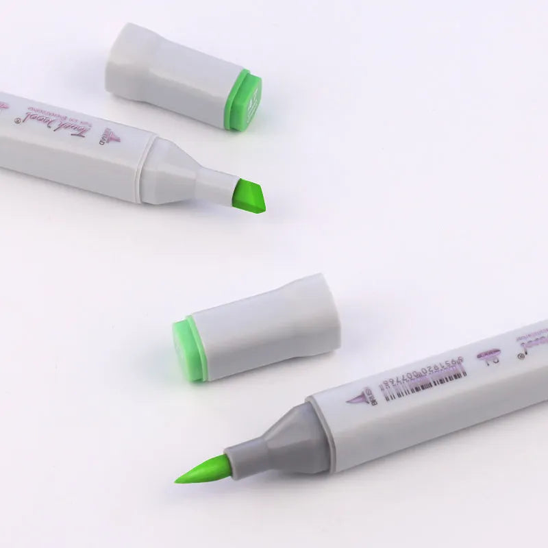 48-colour oily soft-tip marker set with round and oblique heads for hand-painted artwork