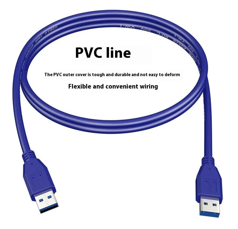 USB 3.0 data cable with nickel-plated connectors for external hard drives, shown with length options.