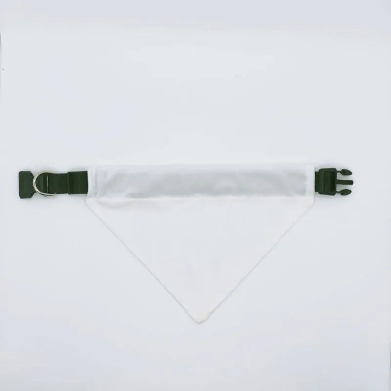 White blank dog scarf for thermal transfer customisation in four different sizes