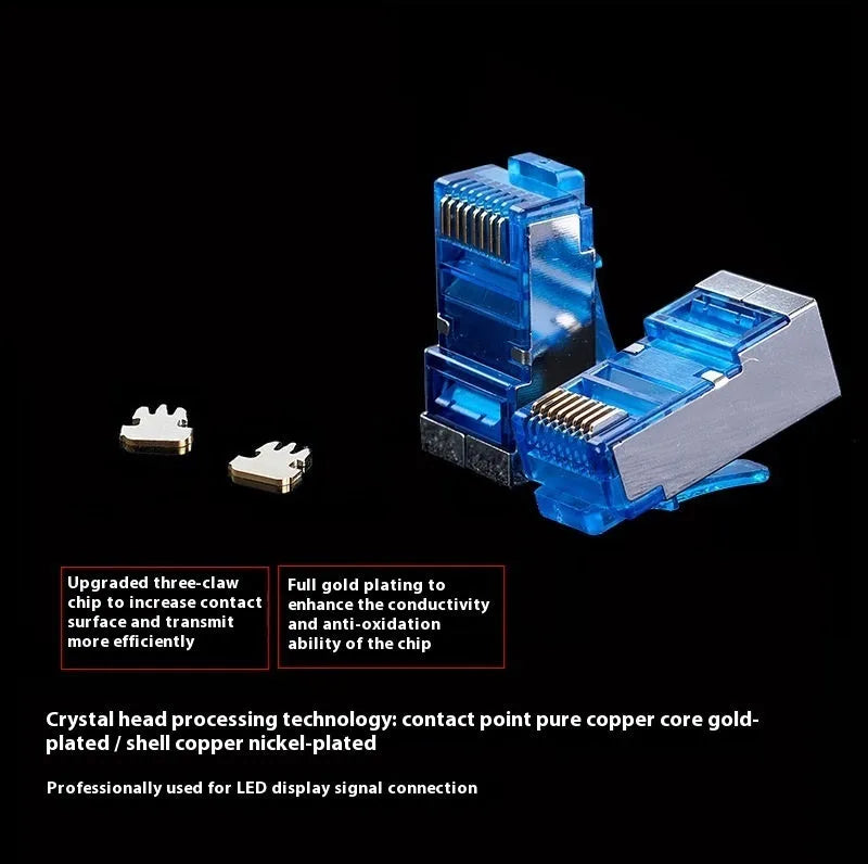 CAT6 RJ45 male to female network extension converter cable showing connector details