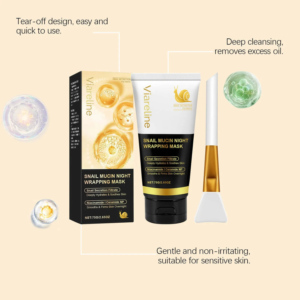 Turmeric sleep mask set with brush applicator in 4.6x4.6x14.2cm packaging