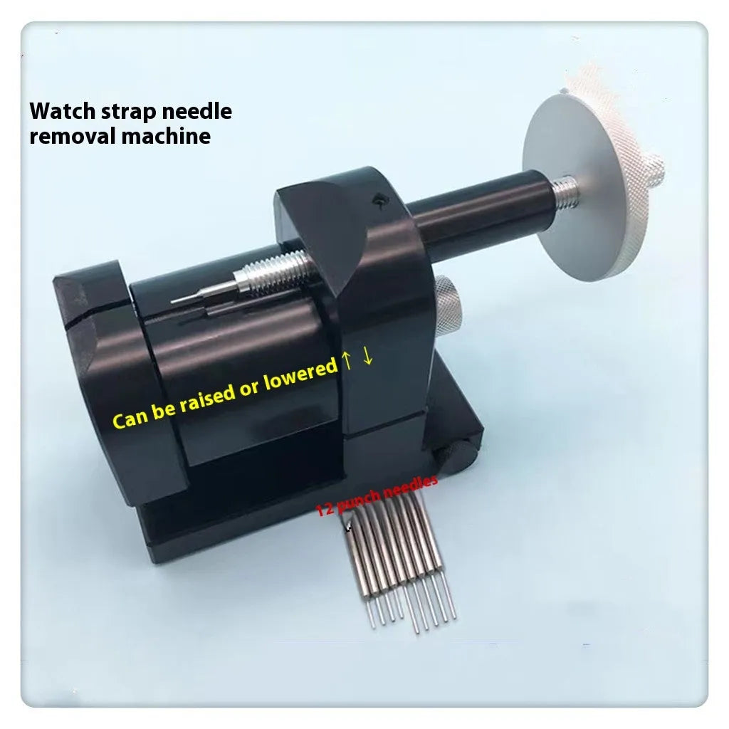 Alloy steel watch strap stripping machine tool for watch repair on a workbench