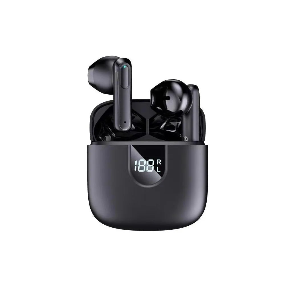 A18 wireless Bluetooth headset in-ear noise reduction with digital display, 10m range, PC ABS body, black or white