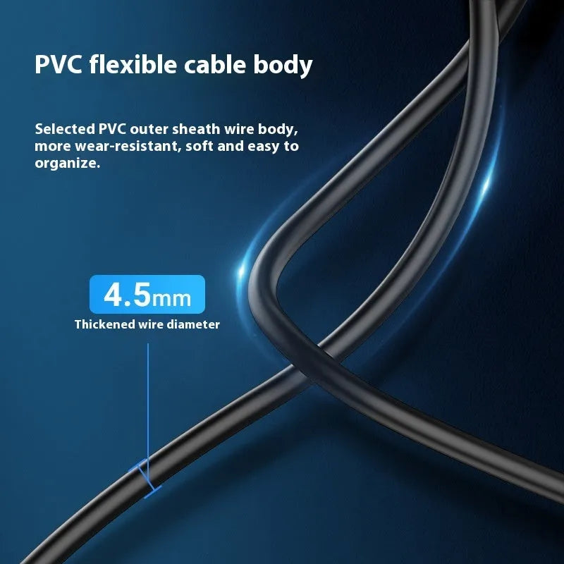 Black USB A Male to AM extension cable with straight head PVC construction showing connector details
