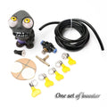 Turbo car blow-off valve sound simulator kit with zombie doll, pressure valve, and copper fittings
