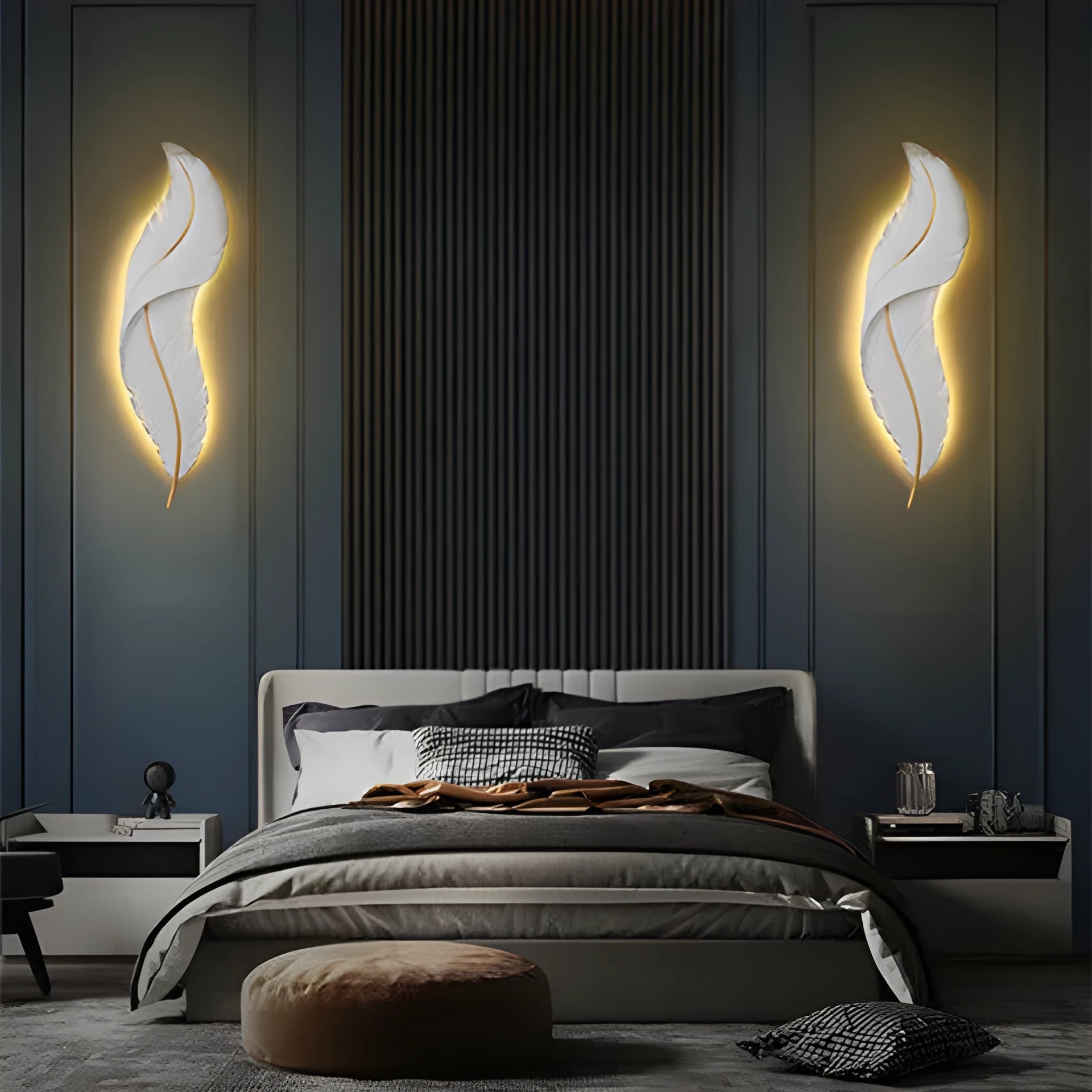 Modern minimalist LED wall lamp with white PVC shade, small size 20x65cm