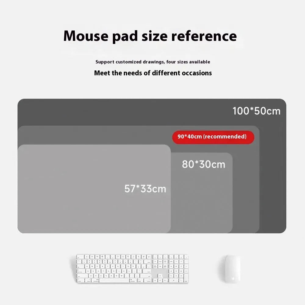 Japanese samurai design cloth gaming mouse pad on a desk with a gaming mouse.