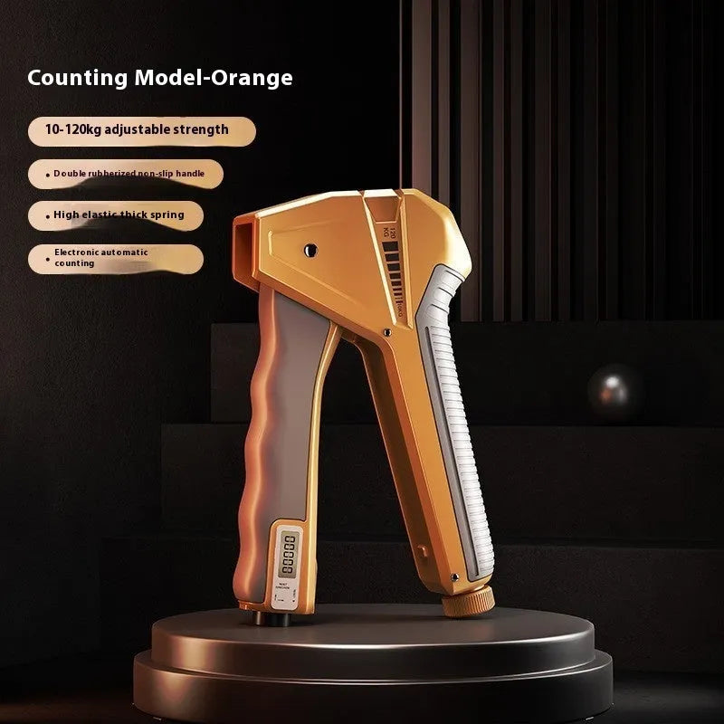 Adjustable hand gripper exercise equipment with mechanical force counter display in multiple colour options