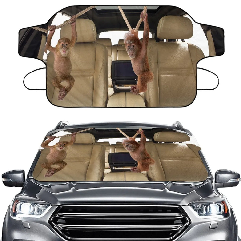 Universal car snow protection front gear cover with aluminium insulation and lanyard fastening