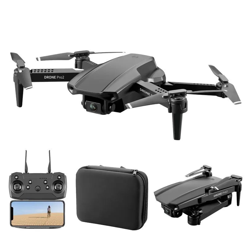 E99Pro2 folding UAV HD aerial photography drone with 1080p single camera in black