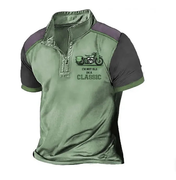 Golf 3D printed polo shirt in solid colour with digital printing, loose fit pullover style