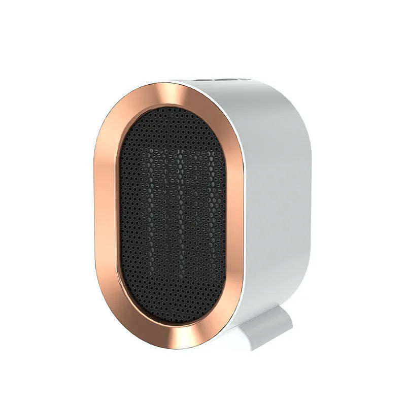 Compact desktop ceramic fan heater in a choice of colours with mechanical control dial.