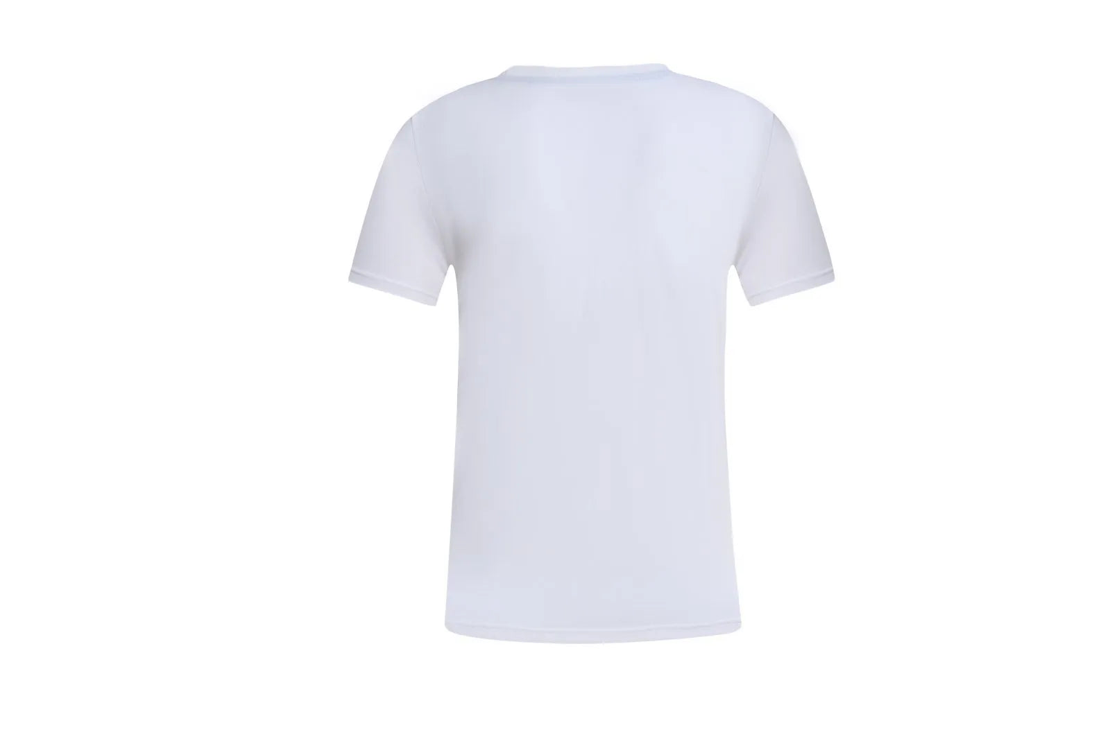 White patterned cotton pullover top with short sleeves on a hanger