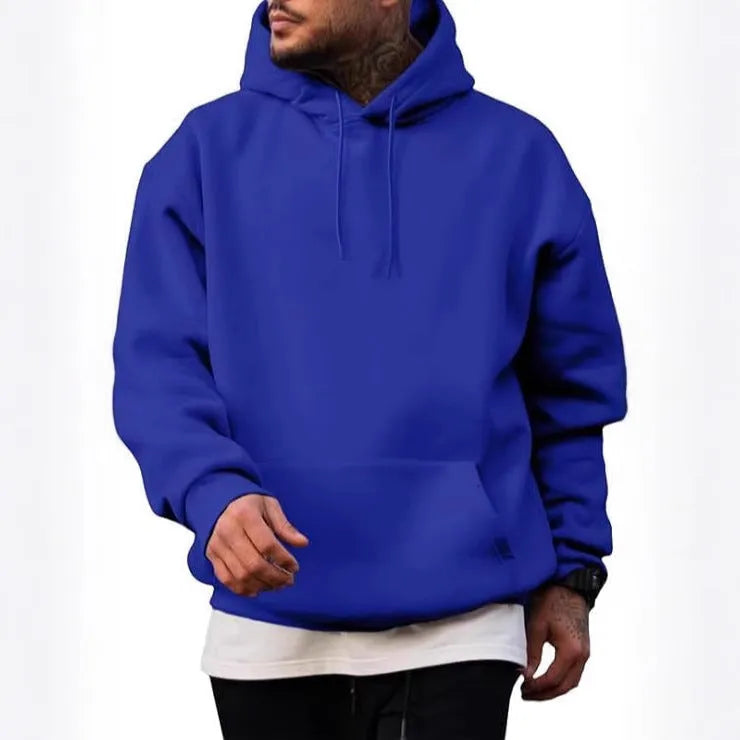 Casual polyester pullover hoodie with off-shoulder sleeves in light gray – front view on plain background